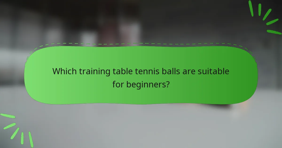 Which training table tennis balls are suitable for beginners?